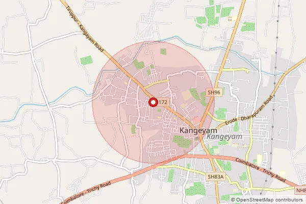 Map showing approximate area covered by Pincode 638701 — Aratholuvu Bo, Tiruppur