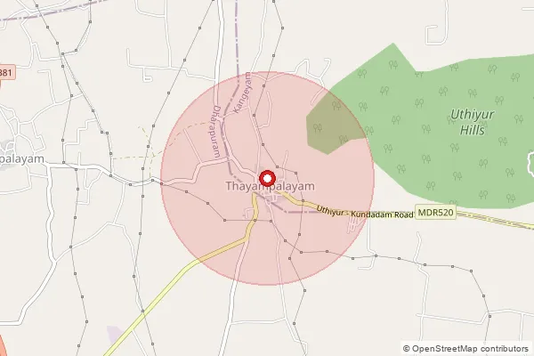 Map showing approximate area covered by Pincode 638703 — Vengipalayam Bo, Tiruppur