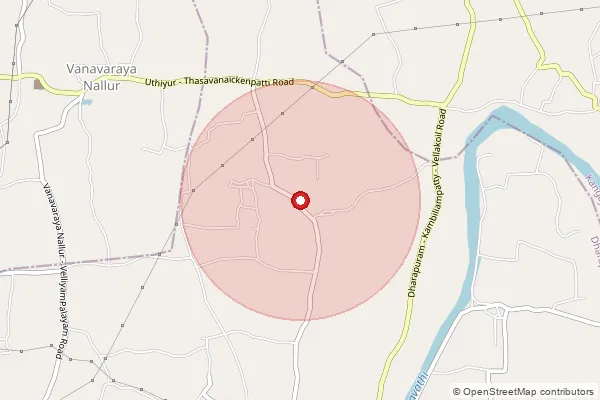 Map showing approximate area covered by Pincode 638706 — Kambiliampatti Bo, Tiruppur