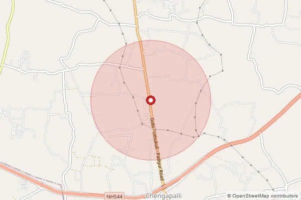 Map showing approximate area covered by Pincode 638812 — Chengapalli So, Tiruppur