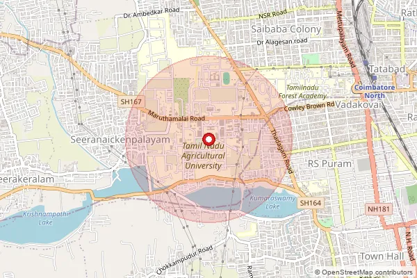 Map showing approximate area covered by Pincode 641003 — Lawley Road So, Coimbatore
