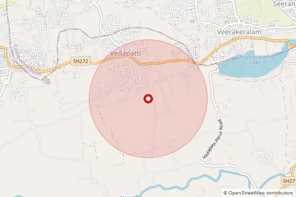 Map showing approximate area covered by Pincode 641007 — Seeranaickenpalayam Bo, Coimbatore