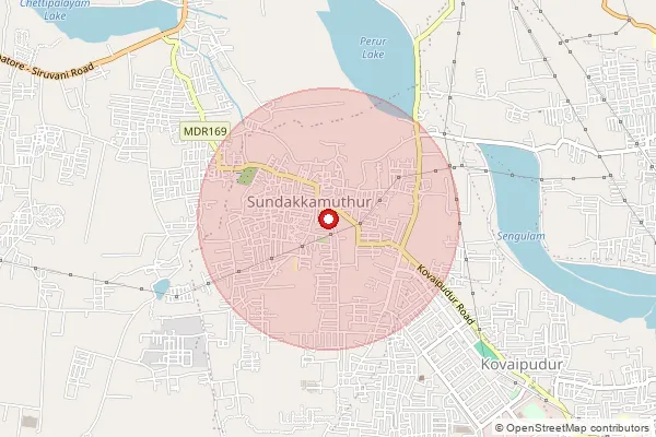 Map showing approximate area covered by Pincode 641010 — Madampatti Bo, Coimbatore