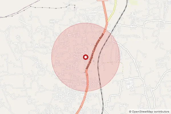 Map showing approximate area covered by Pincode 641019 — Bilichi Bo, Coimbatore