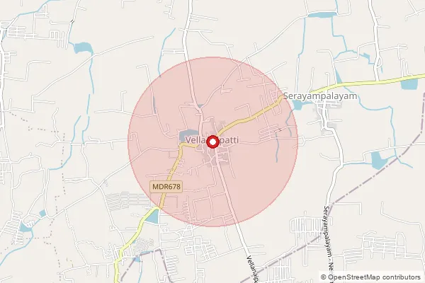 Map showing approximate area covered by Pincode 641048 — Vellanaipatti Bo, Coimbatore