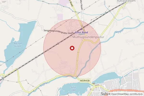 Map showing approximate area covered by Pincode 641050 — Malumichampatti So, Coimbatore