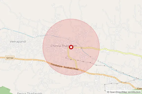 Map showing approximate area covered by Pincode 641108 — Nanjundapuramtadagam Bo, Coimbatore