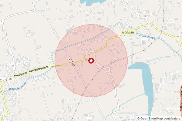 Map showing approximate area covered by Pincode 641110 — Athipalayam Bo, Coimbatore