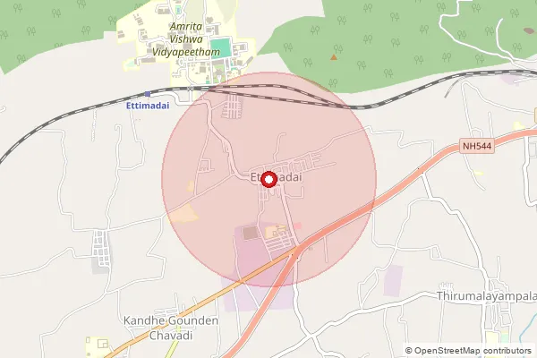 Map showing approximate area covered by Pincode 641112 — Amritanagar So, Coimbatore
