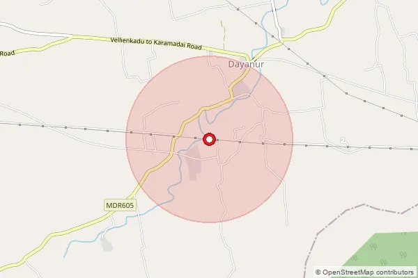 Map showing approximate area covered by Pincode 641113 — Vivekanandapuram Bo, Coimbatore