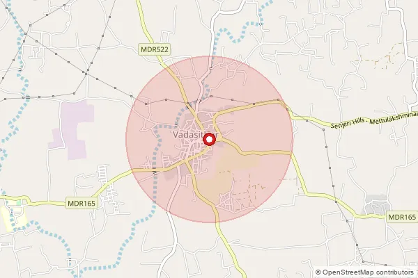 Map showing approximate area covered by Pincode 641202 — Vadasithur S.O, Coimbatore