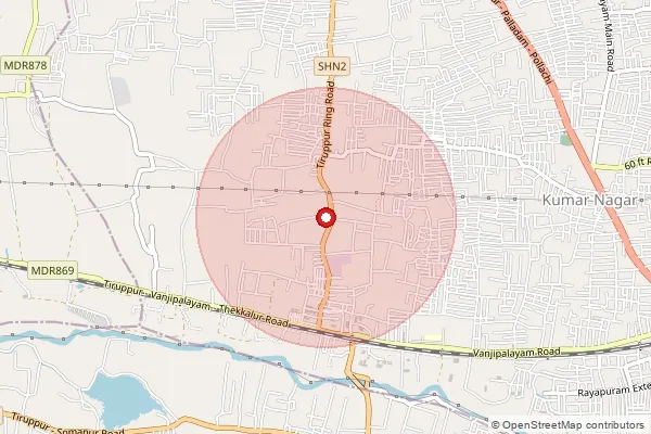 Map showing approximate area covered by Pincode 641603 — Sirupuluvapatti Bo, Tiruppur