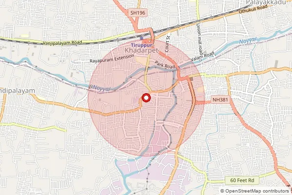 Map showing approximate area covered by Pincode 641604 — Maruduraiyanvalasu Bo, Tiruppur