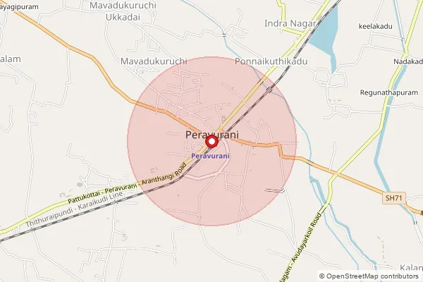 Map showing approximate area covered by Pincode 641607 — Mannarai Bo, Tiruppur