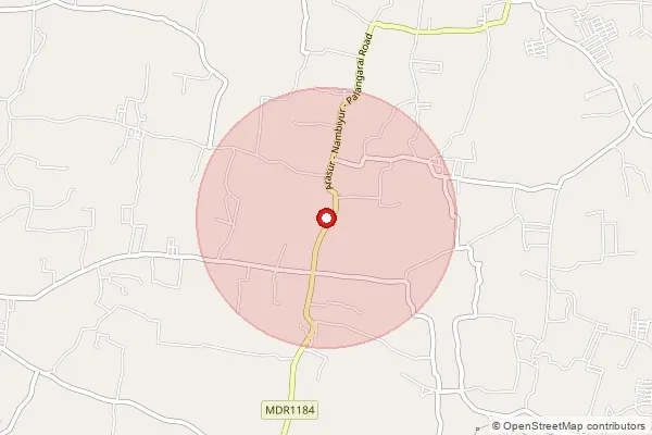 Map showing approximate area covered by Pincode 641654 — Karukkampalayam Bo, Tiruppur
