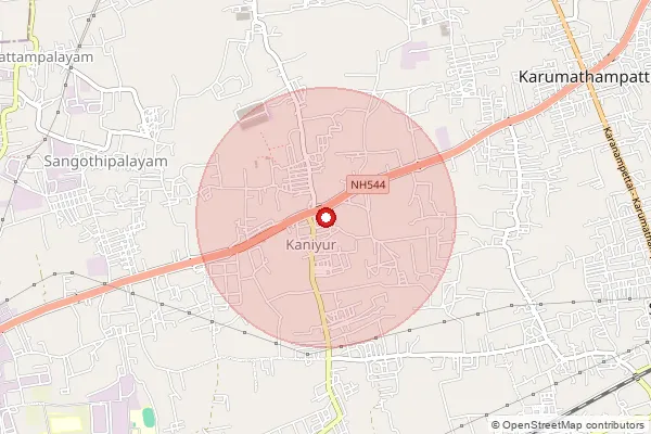 Map showing approximate area covered by Pincode 641659 — Chennappachettipudur Bo, Coimbatore