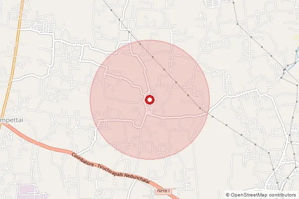 Map showing approximate area covered by Pincode 641662 — Kayyampalayam Bo, Tiruppur