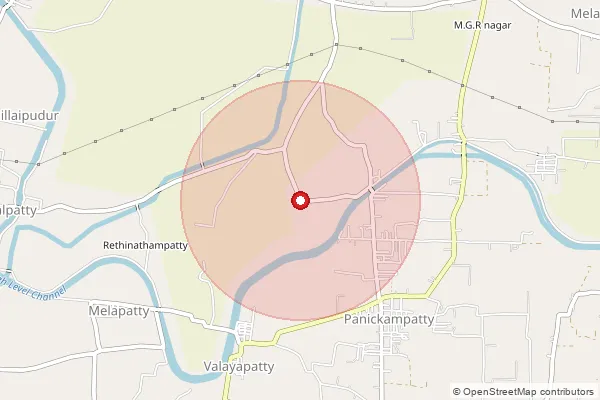 Map showing approximate area covered by Pincode 641664 — Anuppapatti Bo, Tiruppur