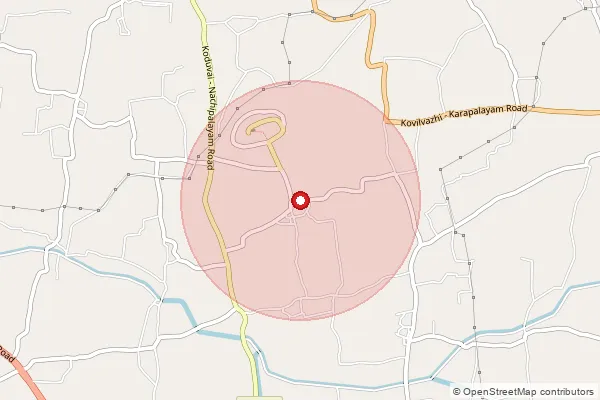 Map showing approximate area covered by Pincode 641665 — Peruntholuvu Bo, Tiruppur