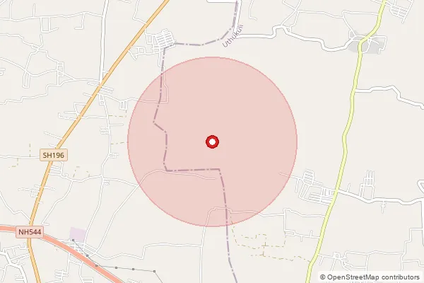 Map showing approximate area covered by Pincode 641666 — Pongupalayam Bo, Tiruppur