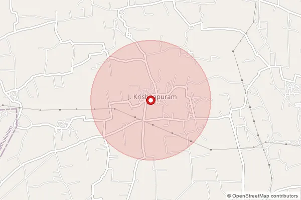 Map showing approximate area covered by Pincode 641671 — Jkrishnapuram Bo, Coimbatore