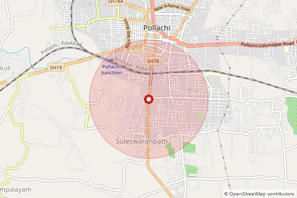 Map showing approximate area covered by Pincode 642006 — Suleeswaran Patti S.O, Coimbatore
