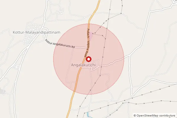 Map showing approximate area covered by Pincode 642007 — Vedasanthur B.O, Coimbatore
