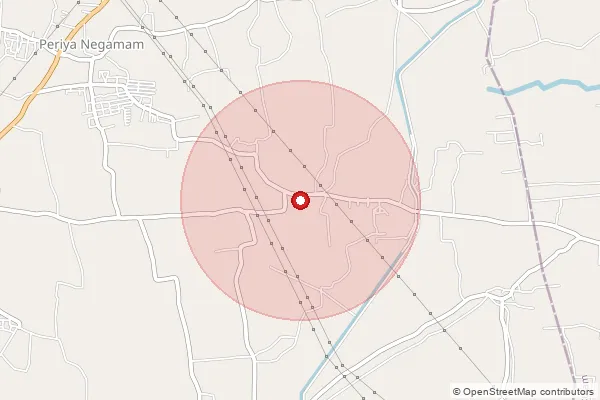 Map showing approximate area covered by Pincode 642120 — Chinna Negamam B.O, Coimbatore