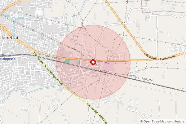 Map showing approximate area covered by Pincode 642128 — Venkatesa Mills S.O, Tiruppur