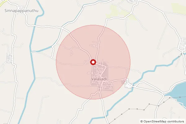 Map showing approximate area covered by Pincode 642132 — Valavadi S.O, Tiruppur