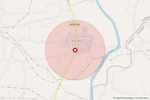 Map showing approximate area covered by Pincode 642203 — Kaniyur S.O, Tiruppur