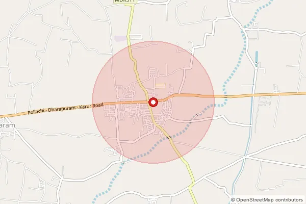 Map showing approximate area covered by Pincode 642205 — Pedappampatti S.O, Tiruppur