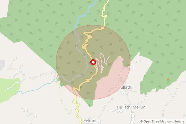 Map showing approximate area covered by Pincode 643005 — Kalhatti B.O, The Nilgiris