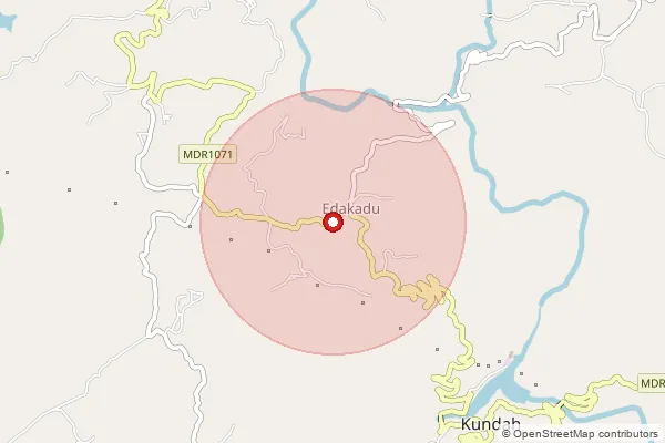 Map showing approximate area covered by Pincode 643209 — Bickatti B.O, The Nilgiris