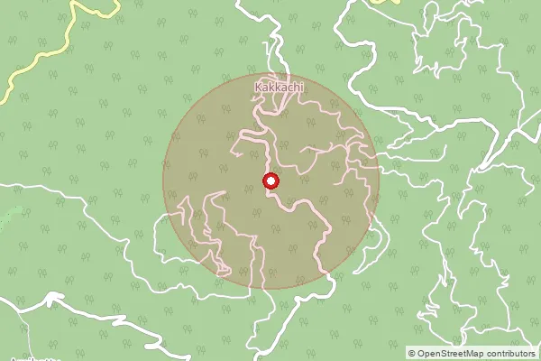 Map showing approximate area covered by Pincode 643213 — Koderi B.O, The Nilgiris