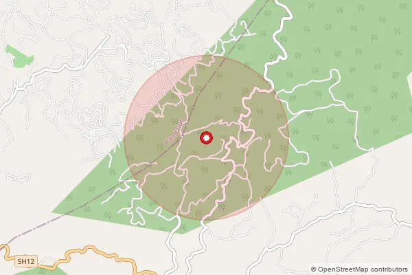 Map showing approximate area covered by Pincode 643270 — Devala So, The Nilgiris