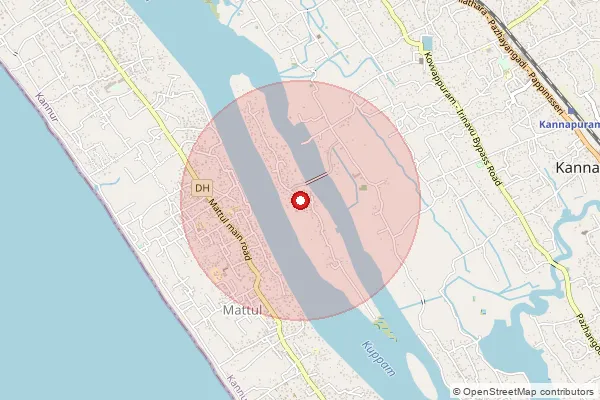 Map showing approximate area covered by Pincode 670301 — Keezhara Bo, Kannur