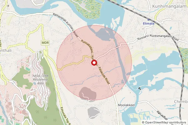 Map showing approximate area covered by Pincode 670308 — Ettikulam Bo, Kannur