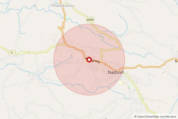 Map showing approximate area covered by Pincode 670582 — Mandalam Bo, Kannur