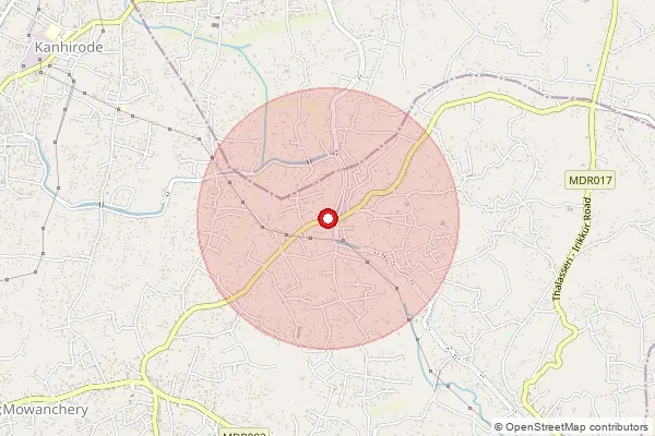 Map showing approximate area covered by Pincode 670611 — Mamba So, Kannur