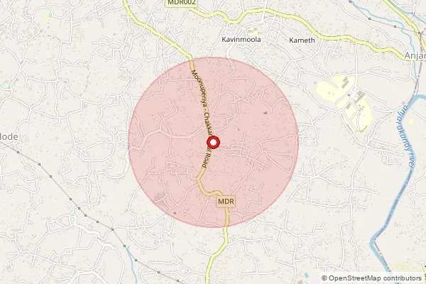 Map showing approximate area covered by Pincode 670613 — Mowancheri So, Kannur
