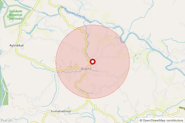 Map showing approximate area covered by Pincode 670644 — Tavinhal Bo, Wayanad