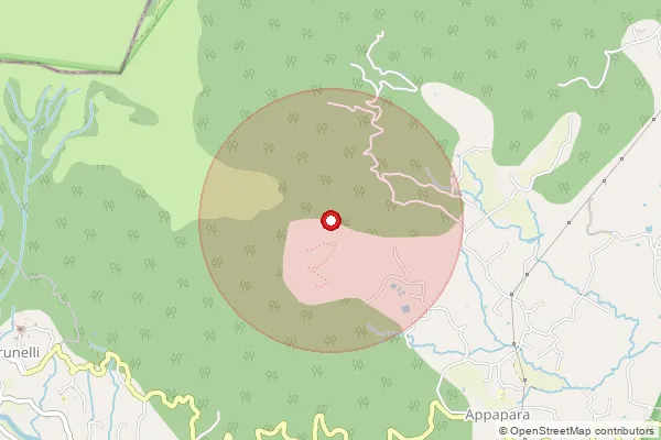 Map showing approximate area covered by Pincode 670646 — Panavally Bo, Wayanad