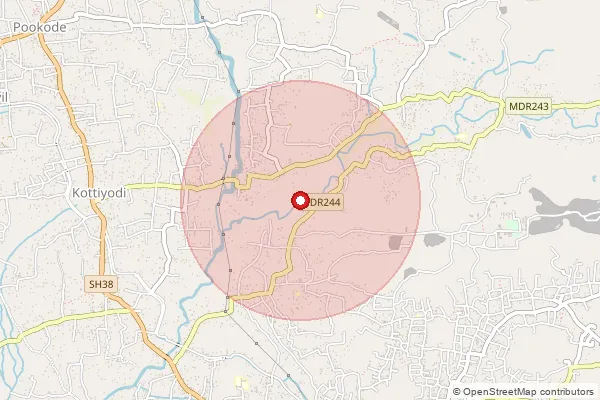 Map showing approximate area covered by Pincode 670691 — Pukkotkba Bo, Kannur