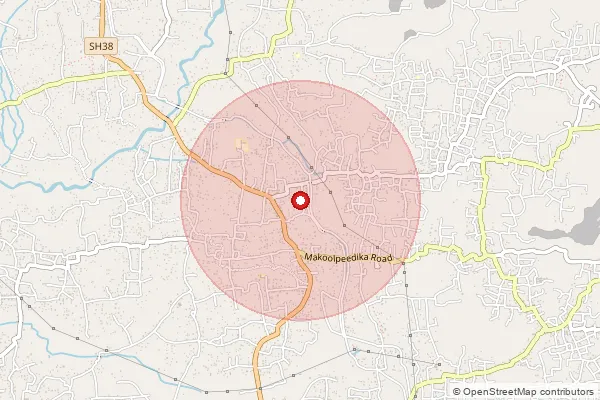 Map showing approximate area covered by Pincode 670694 — Koorara Bo, Kannur