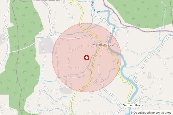 Map showing approximate area covered by Pincode 670705 — Parikkalam Bo, Kannur