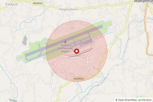 Map showing approximate area covered by Pincode 670708 — Kannur International Airport S.O, Kannur