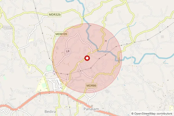 Map showing approximate area covered by Pincode 671123 — Hidayathnagar Bo, Kasaragod