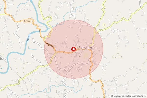 Map showing approximate area covered by Pincode 671348 — Paivalike So, Kasaragod