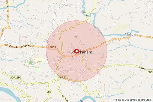 Map showing approximate area covered by Pincode 671542 — Karadka Bo, Kasaragod